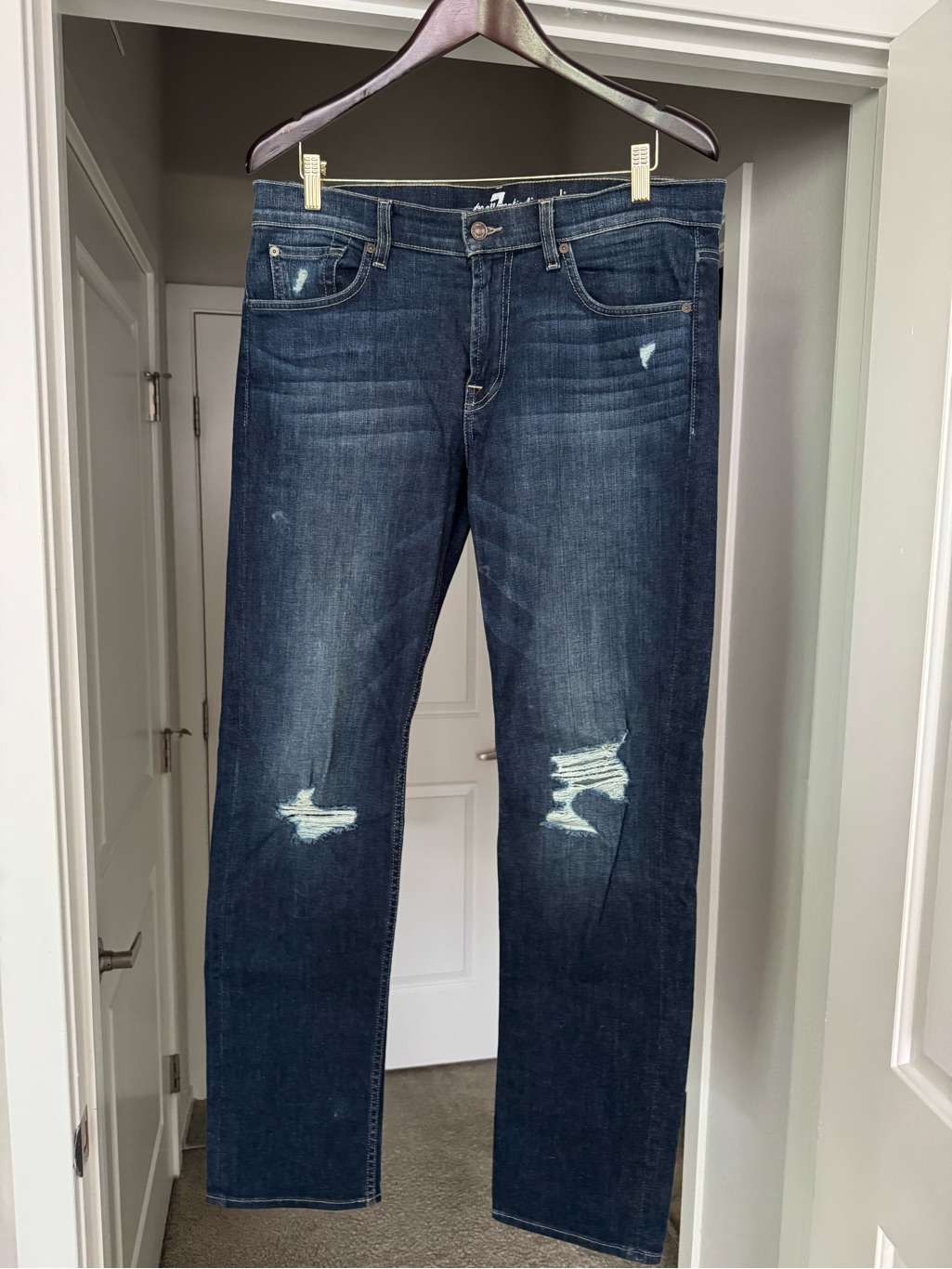 7 For All Mankind Men’s Slim Jeans Slimmy Tapered In Airweft 33x32
